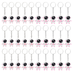 Pink 30шт. 2 стили брелоков-подвесок в виде космонавта из ПВХ и железа, для брелков, кошелек, украшение для рюкзака, платина, розовые, 102~103 мм, 15 шт / стиль