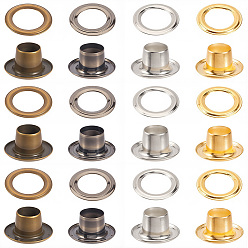 (52) Непрозрачная лаванда 200 наборы 4 цвета железные люверсы люверсы фурнитура, с шайбами, сменный пакет для ремонта сумки, разноцветные, 8x4 мм, внутренний диаметр: 5 мм, 50 шт / комплект