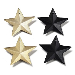 Couleur Or Mat Pendentifs en fer, étoiles, couleur or mat, 37.8x39.8x3.5mm, Trou: 1.2mm
