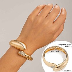 Золотой Браслеты-манжеты из сплава со стразами в форме капли, шарнирные браслеты для женщин, золотые, 180 мм