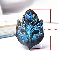 Сова Резные фигурки исцеления из натурального лабрадорита, Украшения из камня с энергией Рейки, сова, 55 мм