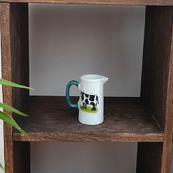 Белый Мини фарфоровая чашка, корова, для аксессуаров для кукольного домика, притворяясь опорными украшениями, белые, 18x35 мм