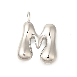 Letter M Стойки обшивки латунные подвески, без кадмия и без свинца, подвески с буквой az~z, Буква М, 22.5x17.5x5.5 мм, отверстие : 3.5 мм