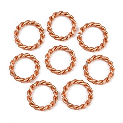 Индийский Красный Алюминиевые быстроразъемные соединения, витое круглое кольцо, Индийская красная, 24~24.5x3.5~4 мм, внутренний диаметр: 17~17.5 мм