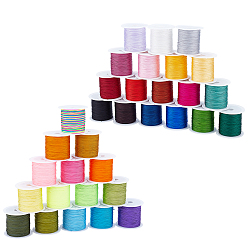 Mixed Color Polyester Threads, Chinese Knotting Cord, with Spool, Mixed Color, 0.3mm, 45m/roll, 33roll/set