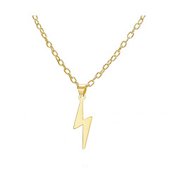 Золотой Ожерелья из сплава с подвесками в виде молний, золотые, 17.72 дюйм (45 см)