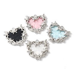 Платина Подвески из сплава с покрытием тепловой стойки, с абс акрила, без кадмия, без никеля и без свинца, платина, 29x26x4 мм, отверстие : 1.8 мм