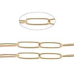 Золотой Ионное покрытие (ip) 304 цепи для канцелярских скрепок из нержавеющей стали, пайки, с катушкой, золотые, 10x2.5x0.5 мм, около 32.8 футов (10 м) / рулон