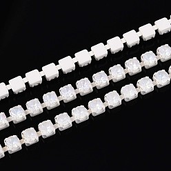 Белый Железо горный хрусталь чашка цепи, с катушкой, белые, 2.8x3x2.5 мм, около 29.99 футов (9.14 м) / рулон