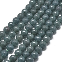 Шифер Серый Натуральный Malaysia нефритовые бусы пряди, окрашенная и подогревом, круглые, шифер серый, 6~6.5 мм, отверстие : 1 мм, около 60~62 шт / нитка, 14.96 дюйм (38 см)