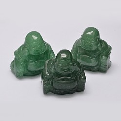 Green Aventurine Buddha Green Aventurine Gemstone Home Display Decorations, 36~38x36~37x15~20mm