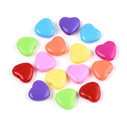(52) Непрозрачная лаванда Непрозрачные акриловые бусины, сердце, разноцветные, 10.8~11x12.1x4.8~5 мм, отверстие : 1.8 мм, Около 1162 шт / 500 г