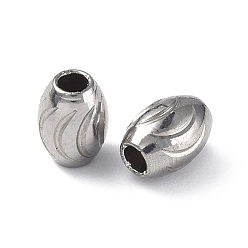 Edelstahl Farbe Anlaufgeschützt 201 Edelstahlperlen, Fass, Edelstahl Farbe, 5x3.5 mm, Bohrung: 1.5 mm