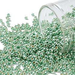 (PF570) PermaFinish Light Green Lime Metallic Тохо 11/0 круглые бусины, японский бисер, (pf 570) Permafinish светло-зеленый лаймовый металлик, 11/0, 2.2 мм, отверстие : 0.8 мм, Около 1110 шт / 10 г