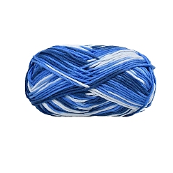 Королевский синий 6-слойная пряжа из молочного хлопка и акрилового волокна, для ткачества, вязание крючком, сегмент окрашенный, королевский синий, 3 мм, около 174.98 ярдов (160 м) / моток
