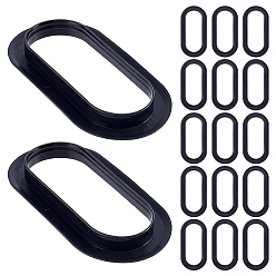 Черный 45шт. ручки для пластиковых пакетов, овальные, чёрные, 108x53.5x8 мм, внутренний диаметр: 84.5x30 мм