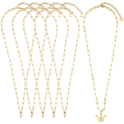 Золотой 6 шт. 304 цепочки-скрепки из нержавеющей стали, золотые, 16.14~16.34 дюйм (41~41.5 см)