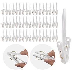 Белый 120шт. пластиковые зажимы для сушки одежды с веревкой, белые, 110~220x12x37 мм, отверстие : 6 мм