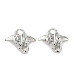 Платина Подвески-соединители для рыбок из сплава, долговечный, без свинца и без кадмия, стойки покрытие, платина, 14x16.5x4.5 мм, отверстие : 2.5 мм