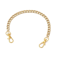 Золотой 304 удлинительные цепи из кубинской цепи из нержавеющей стали, с поворотными застежками сплава, аксессуары для замены сумок, золотые, 243 мм