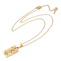 Стрелец 12 Созвездие из нержавеющей стали с гравировкой карт Таро подвеска кабель цепочка ожерелье, золотые, Стрелец, 17.72 дюйм (45 см)