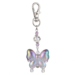 Серый Акриловые подвески-бабочки, украшения, с сплава шарнирного когтя омара застежками, платина, серые, 90 мм