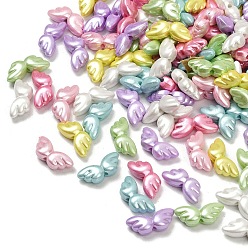 (52) Непрозрачная лаванда Непрозрачные акриловые бусины с имитацией жемчуга, крыло, разноцветные, 9x21.5x6.5 мм, отверстие : 2 мм, 684 шт / 500 г