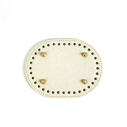 Lemon Chiffon PU Leahter Knitting Crochet Bags Bottom, Oval, Bag Shaper Base Replacement Accessaries, Lemon Chiffon, 14.5x11cm