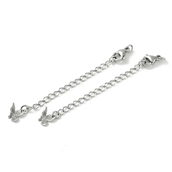 Платина Латунь заканчивается цепи, без кадмия, без никеля и без свинца, бабочка, платина, 71 мм, отверстие : 2.5 мм