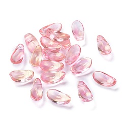 Легкий Лосось Прозрачные стеклянные бусины, с блеском золотой порошок, Petaline, светлый померанцевый, 12.5x6x5.5 мм, отверстие : 0.8 мм