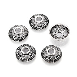 Античное Серебро Тибетский сплав, полые цветок, античное серебро, 12x8 мм, отверстие : 2 мм, Около 1098 шт / 1000 г