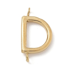 Letter D 304 подвески-соединители из нержавеющей стали, реальный 14 k позолоченный, Буква D, 12x6.5x2 мм, отверстие : 1.2 мм