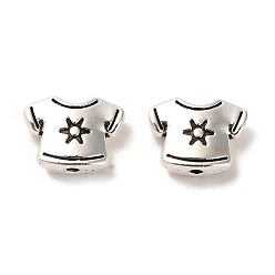 Argent Antique Perles en alliage de style tibétain, sans cadmium et sans plomb, vêtements, argent antique, 10x13x4mm, Trou: 1.6mm, environ523 pcs / 1000 g