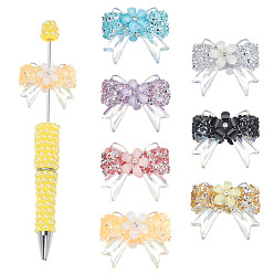 (52) Непрозрачная лаванда 7 шт 7 цвета прозрачные бусины из смолы, бантом, разноцветные, 32x36.5x15.5 мм, отверстие : 3 мм, 1 шт / цвет