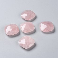 Розовый Кварц Природного розового кварца кабошонов, граненые квадратные, 29~30x29~30x9~10 мм