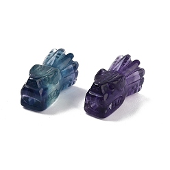 Fluorite Natural Fluorite Beads, Dragon Head, 26x16.5x14.5mm, Hole: 2mm
