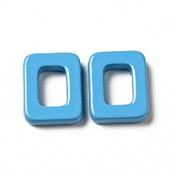 Темно-Розовый Окрашены распылением 201 соединительные кольца из нержавеющей стали, прямоугольные, темно-розовыми, 9.5x7.5x2 мм, внутренний диаметр: 4x5.5 мм