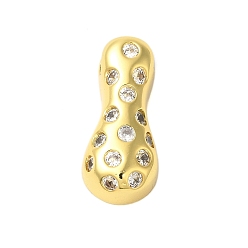 Letter I Покрытие стойки латунь микро паве прозрачные перданты из кубического циркония, без кадмия и без свинца, долговечный, реальный 18 k позолоченный, Буква "i", 22.5x10x6 мм, отверстие : 4x3 мм