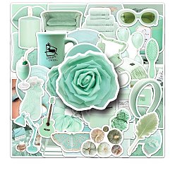 Аквамарин 50шт. pp пластиковая наклейка, самоклеящийся, для чемодана, скейтборде, холодильник, шлем, оболочка мобильного телефона, аквамарин, 40~80 мм, 50 шт / комплект