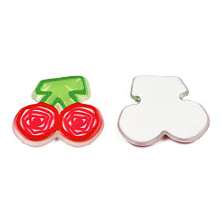 Hot Pink Printed Acrylic Cabochons, Cherry, Hot Pink, 18.5x21.5x2.5mm