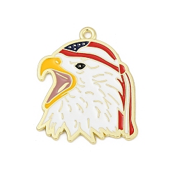 Eagle Подвески из сплава с эмалью ко дню независимости, золотые, орел, 30.5x25x1 мм, отверстие : 1.6 мм