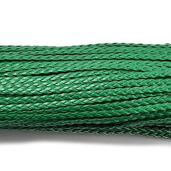 Зеленый 3-многослойный плетеный шнур из искусственной кожи, плоский, зелёные, 5x1.5 мм, около 107.17 ярдов (98 м) / пачка