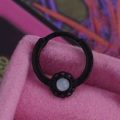 Черный 316l Кольца для носа из нержавеющей стали, чёрные, 8 мм, штифты : 1.2 мм