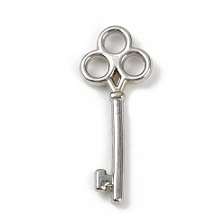 Платина Латунные подвески, долговечный, без кадмия и без свинца, стойки покрытие, ключ, платина, 24x9.5x2 мм, отверстие : 2.5 мм
