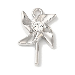 Платина Стойки подвески обшивки сплава, со стразами, без кадмия, без никеля и без свинца, ветряная мельница, платина, 18.5x11x5 мм, отверстие : 1.5 мм