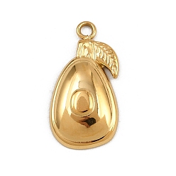 Pear 304 подвески из нержавеющей стали, фруктовые прелести, золотые, груша, 16.5x9x2.5 мм, отверстие : 1.2 мм