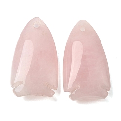 Rose Quartz Natural Rose Quartz Pendants, Fish Charms, 39~40x22x12mm, Hole: 2mm