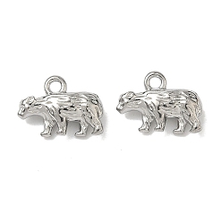 Нержавеющая Сталь Цвет 304 прелести нержавеющей стали, белый медведь, цвет нержавеющей стали, 10x14x4.5 мм, отверстие : 1.6 мм