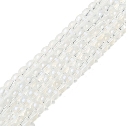 Белый Стеклянные бусины, с блеском порошок, круглые, белые, 6x5.5 мм, отверстие : 1 мм, около 142 шт / нитка, 29.92'' (76 см)