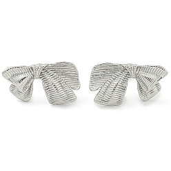 Нержавеющая Сталь Цвет Не тускнеющие 304 серьги-гвоздики из нержавеющей стали для женщин, бантом, цвет нержавеющей стали, 14x26 мм